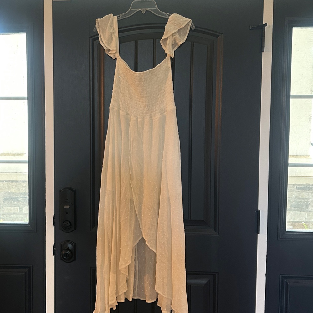 HYFVE Cream Maxi Dress with Ruffled Sleeves